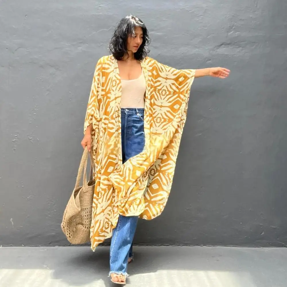 

Fashion Boho Bikini Cover-ups Zebra Print Open Front Beach Cover Up Oversized Beach Cardigan For Women
