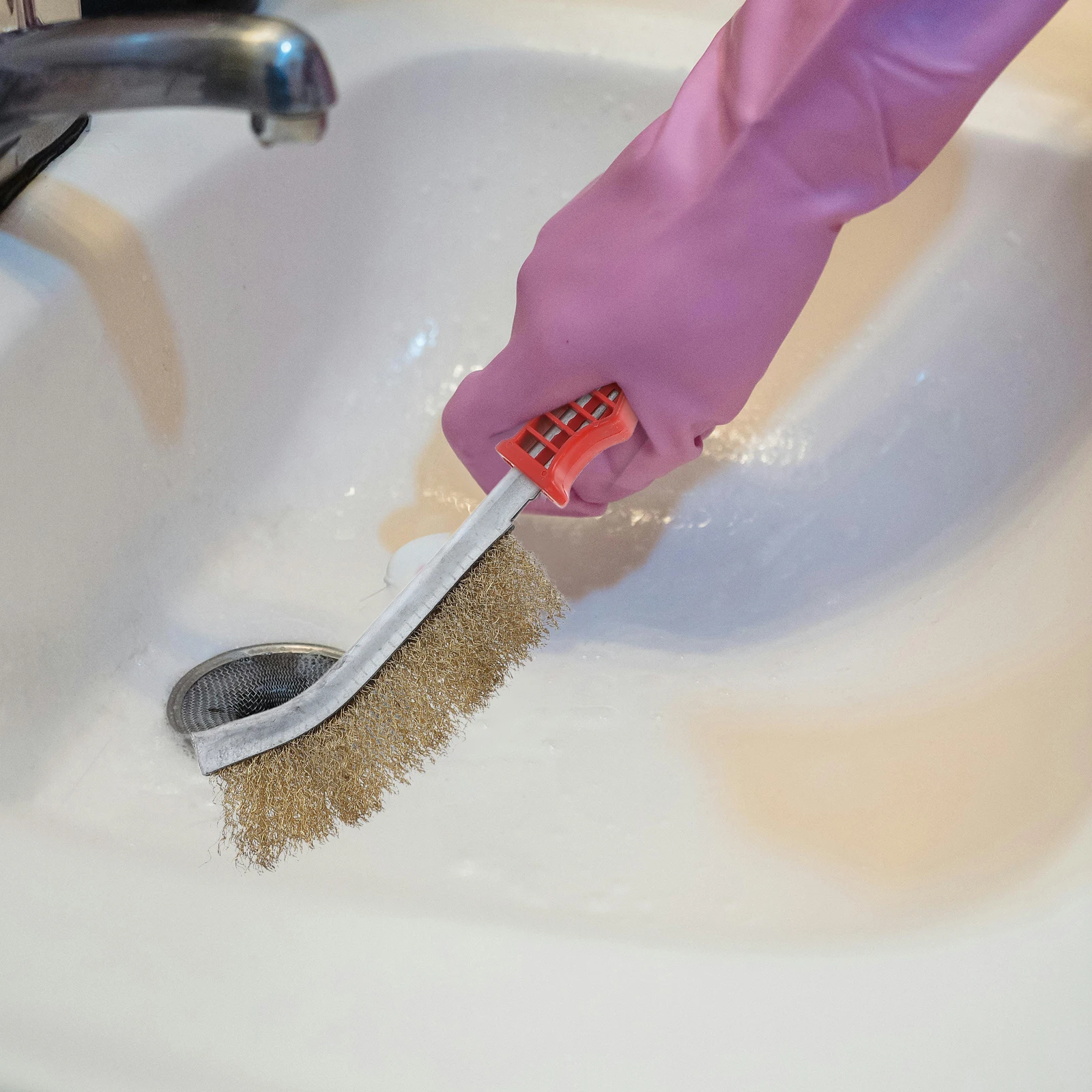 

3pcs Stainless Steel Heavy Duty Wire For Outdoor Bbq Cleaning Long Handle Rust Removal Tool Ergonomic Handle Reusable