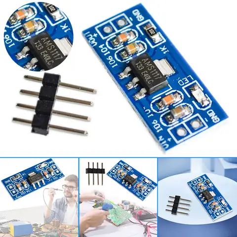 AMS1117 Regulador de voltaje lineal reductor 1,2 V 1,5 V 1,8 V 2,5 V 3,3 V 5V CC módulo de fuente de alimentación Buck 4 pines para Arduino