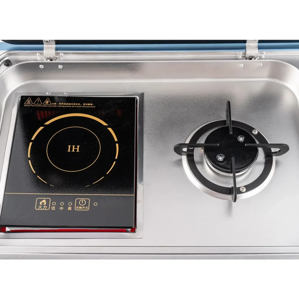 Wholesale 304 Stainless Steel Built-in RV Gas Burner And Induction Cooktop Cooker For Camper Van RV Caravan Motorhome Boat