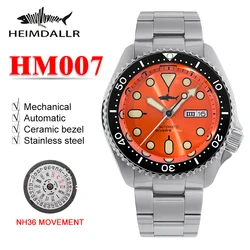 HEIMDALLR Skx007 Men Watch NH36 Movement Sharkey Ceramic Bezel 200M Waterproof Sapphire Automatic Mechanical Dive Watch for Men