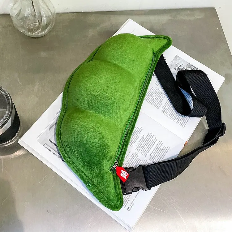 حقيبة كتف للفتيات ذات سعة كبيرة، حقائب إدمامي لطيفة من القطيفة الناعمة، حقيبة صدر للبازلاء، حقائب كروس للجنسين