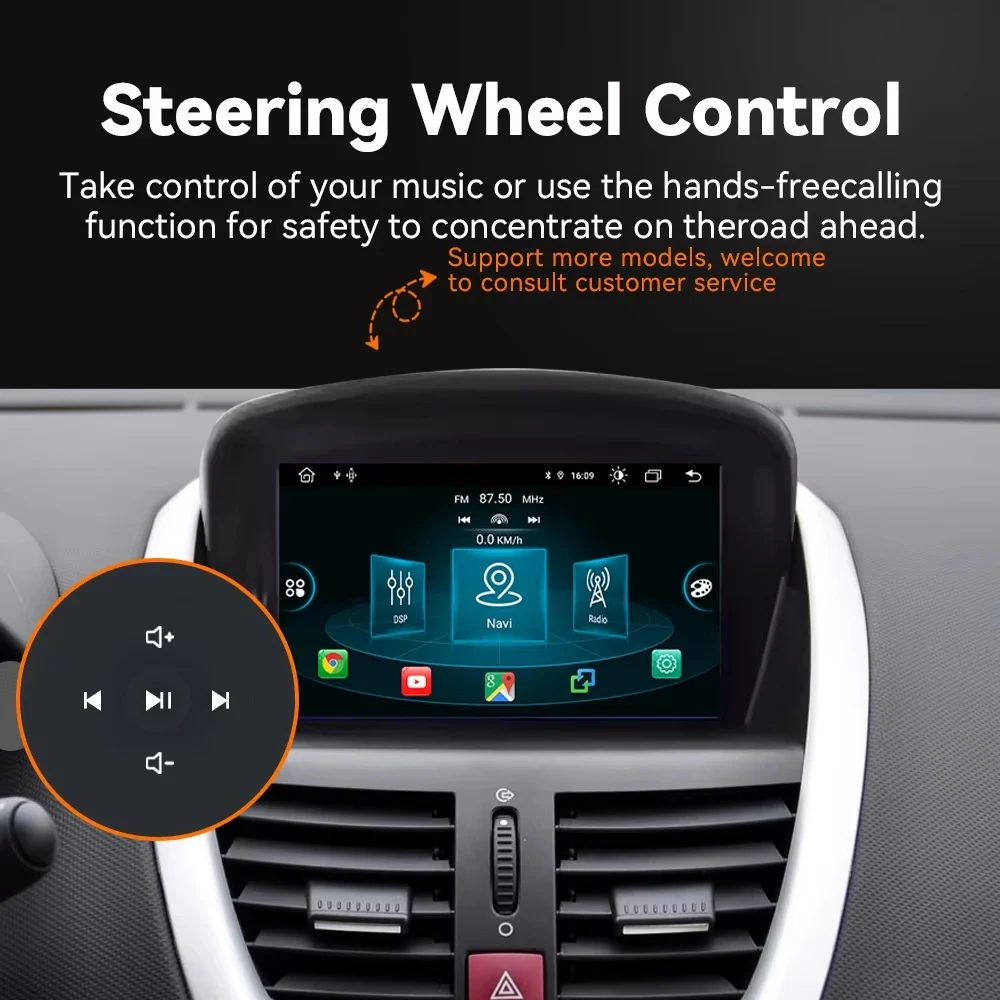 Wireless CarPlay Autoradio For Peugeot 207 207CC 2006-2015 Car Radio Multimidia Android Aut Car Android 15  BT 5G WIFI No 2din image 4