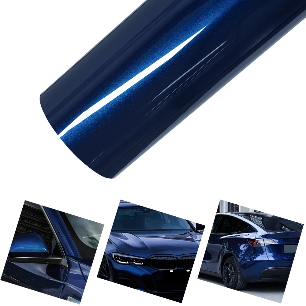 

Car Vinyl Film PET Tanzannite Blue Metallice Auto Wrapping Decal With Air Release Technology Motorcycle Car Decoration Sticker