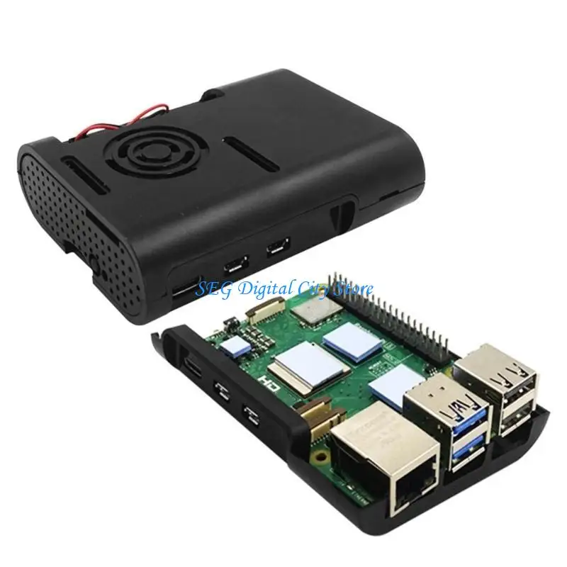 

U75B Plastic Case Enclosure for RPI 5 Passive Cooling Box Optional Cooling Fan Heatsinks for RPi5