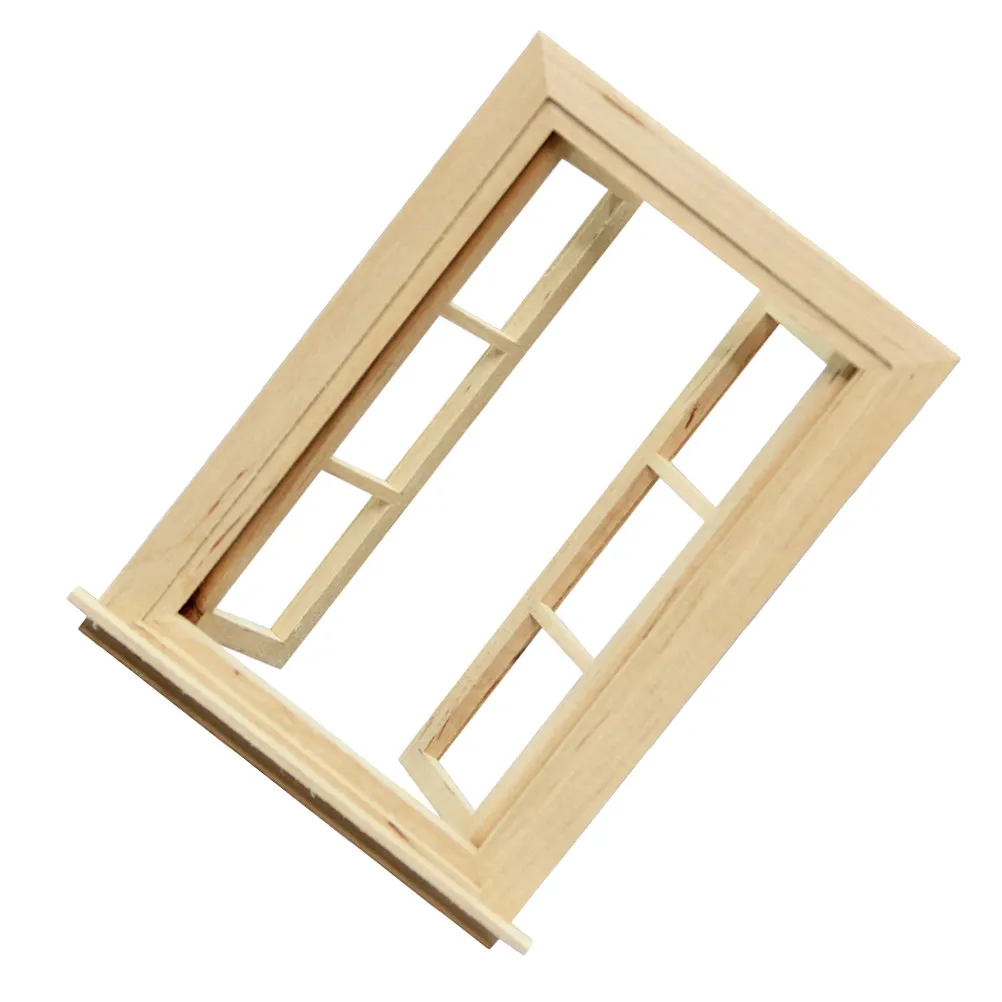 

1Pcs Mini Furniture Simulation Six Lattice Wooden Window Frame Micro House Decoration DIY Painting Photography Layout Prop