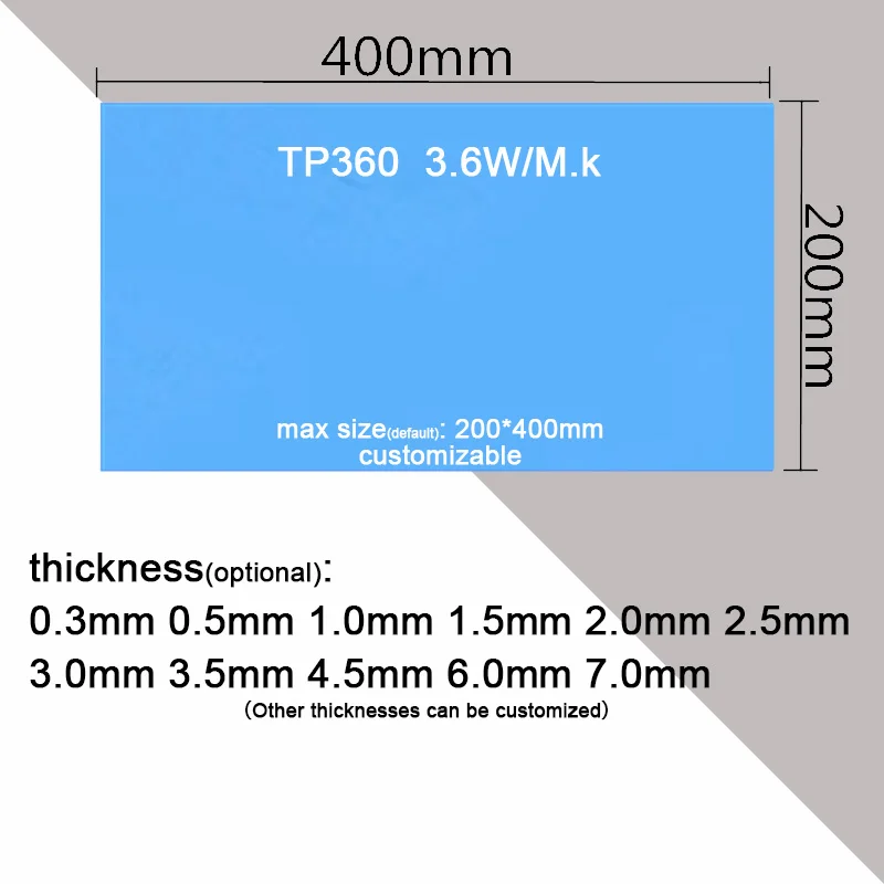 High quality 30*30mm Variety of thickness Thermal conductivity 3.6W GPU CPU Heatsink Cooling Conductive Silicone Pad Thermal Pad