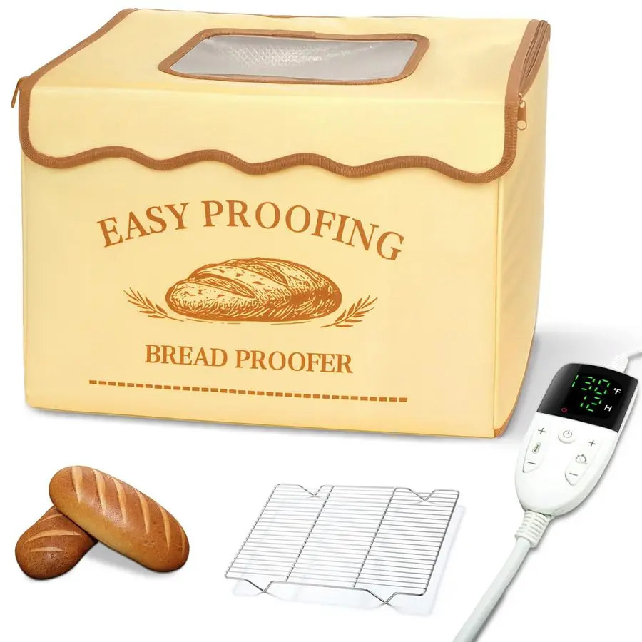 

Proofing Box, Threesided Heating Foldable Zippered Sourdough Warmer Heater w Adjustable Temperature amp Timer Controller, Pizza