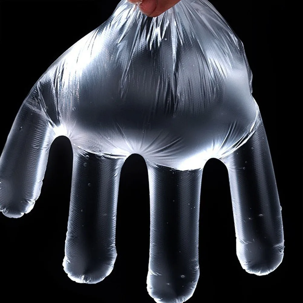 300Pcs Thicken Transparent Food Grade Pe Industrial Working Cleaning Barrier Fingerprint Prevention