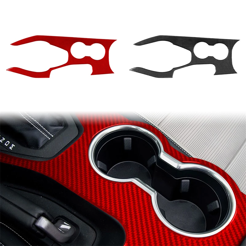

For Mustang 2024 2025 Center Console Gear Shift Panel Sticker Decal Decoration Cover Car Interior Accessories Real Carbon Fiber