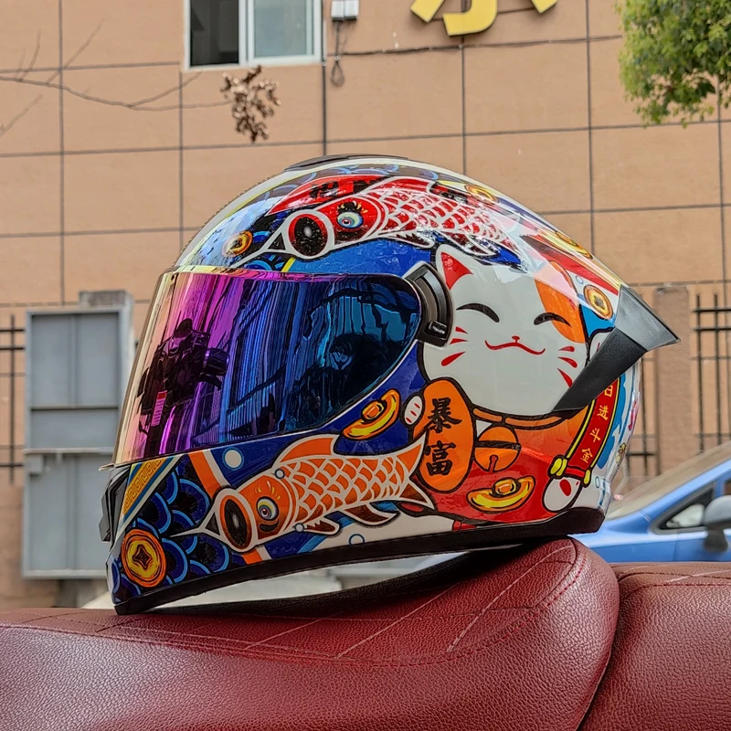 Safety motorcycle helmet racing full helmet motorcycle classic collar helmet headgear Casque Casco Capacete