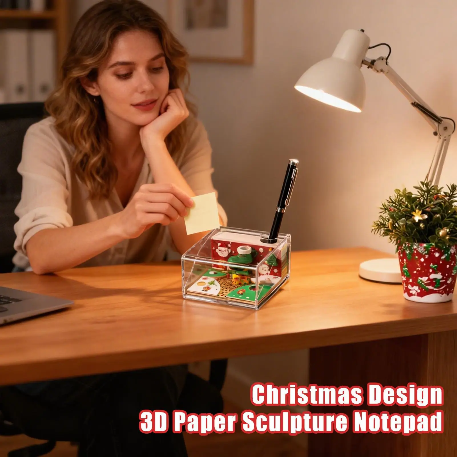 Art Calendar Notepad Planner Organizer 3D Christmas Desk Calendar With Cover For Schedule Daily Planning Chore Tracking Schedule