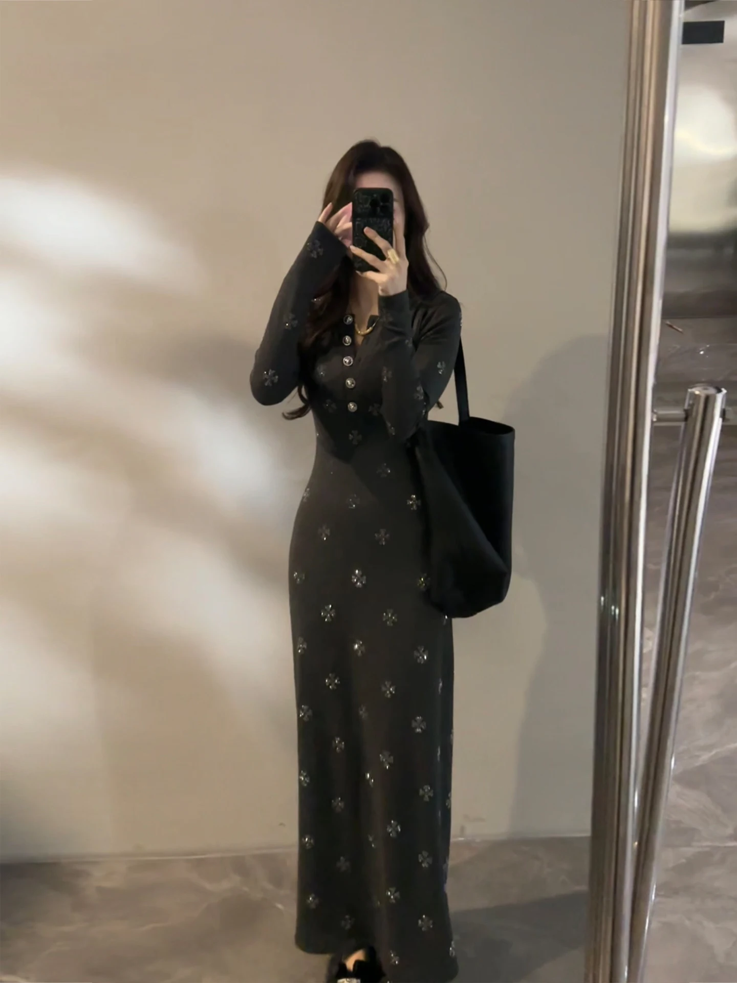 

Новая женская юбка-труба с длинным рукавом, винтажная, приталенная, на пуговицах, модная, повседневная, осенне-зимняя