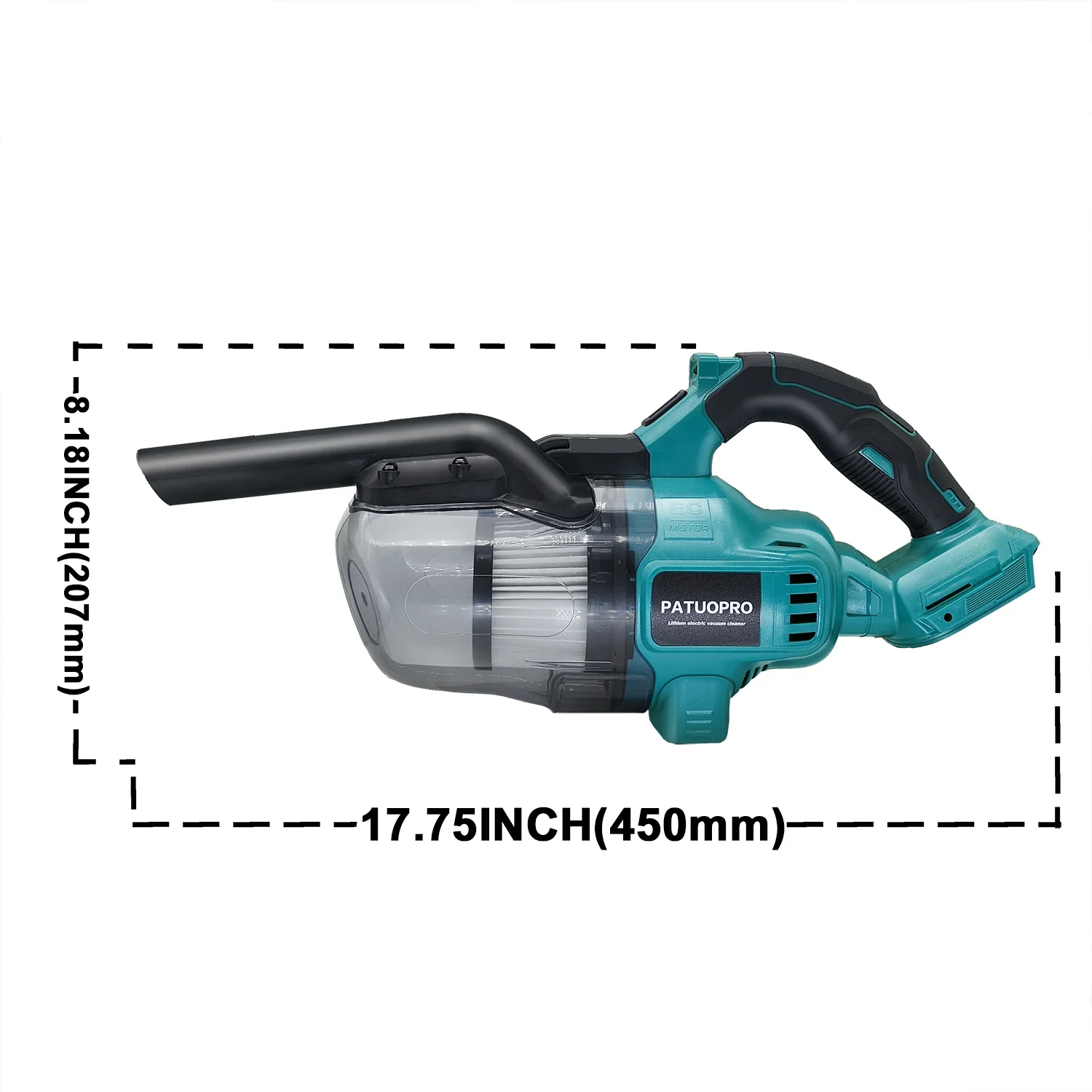 Imagem -05 - Aspirador de Mão sem Fio com Bateria Makita 18v Portátil para Piso Industrial Construção Carpete Carro Pet Cabelo Limpeza