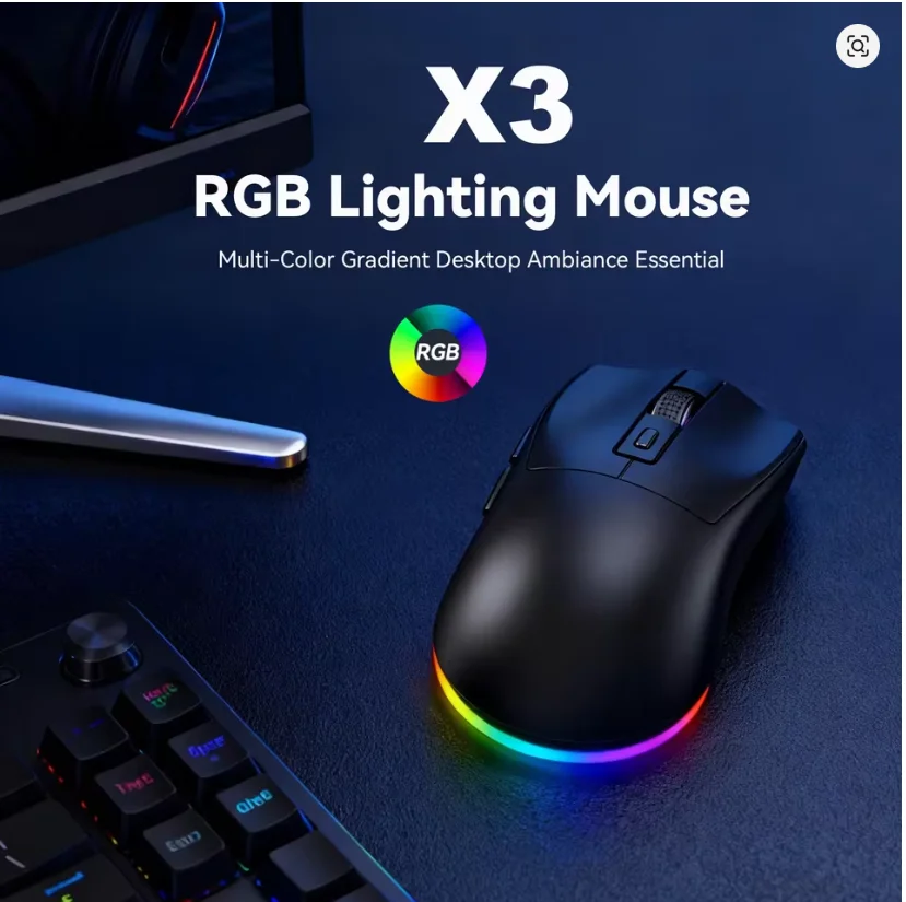 Dual-Mode Wireless Mouse | Magnetic Charging Dock | RGB Backlit | 3-Speed DPI (800-1200-1600) | 2.4G/BT | Suitable for daily use