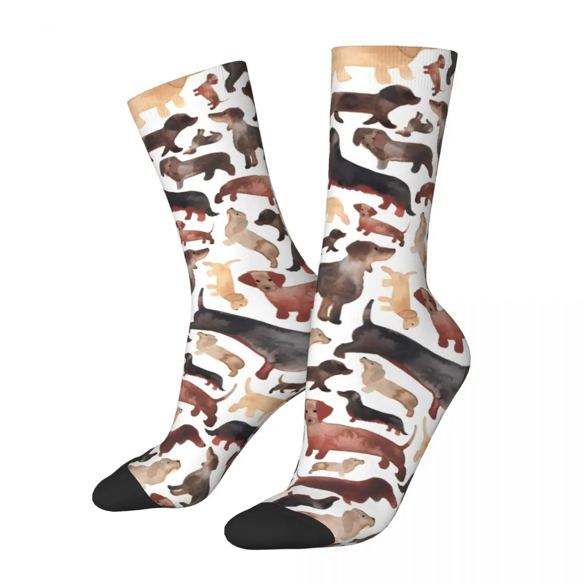 Crazy compression Dachshunds Or Sausage Dogs Sock for Men Harajuku Seamless Pattern Crew Sock Novelty