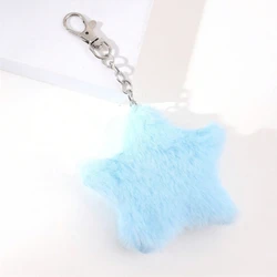 Plush Five-pointed Star Keychain Car Keyring Backpack Handbag Charm Pendant Drop Shipping