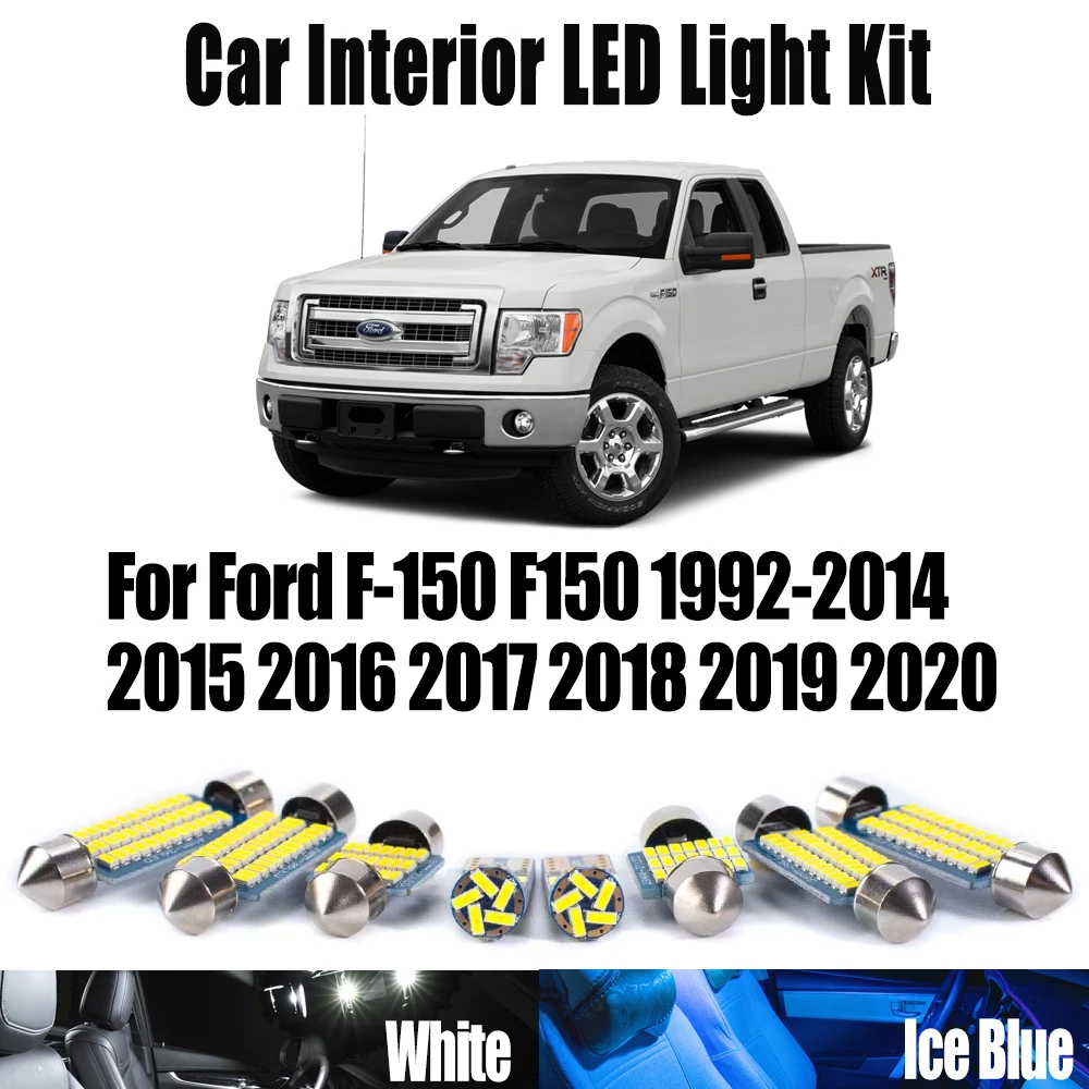 

Canbus для Ford F-150 F150 1992-2017 2018 2019 2020 автомобильное освещение лампы для чтения аксессуары светодиодный комплект внутреннего освещения с картой купола багажника