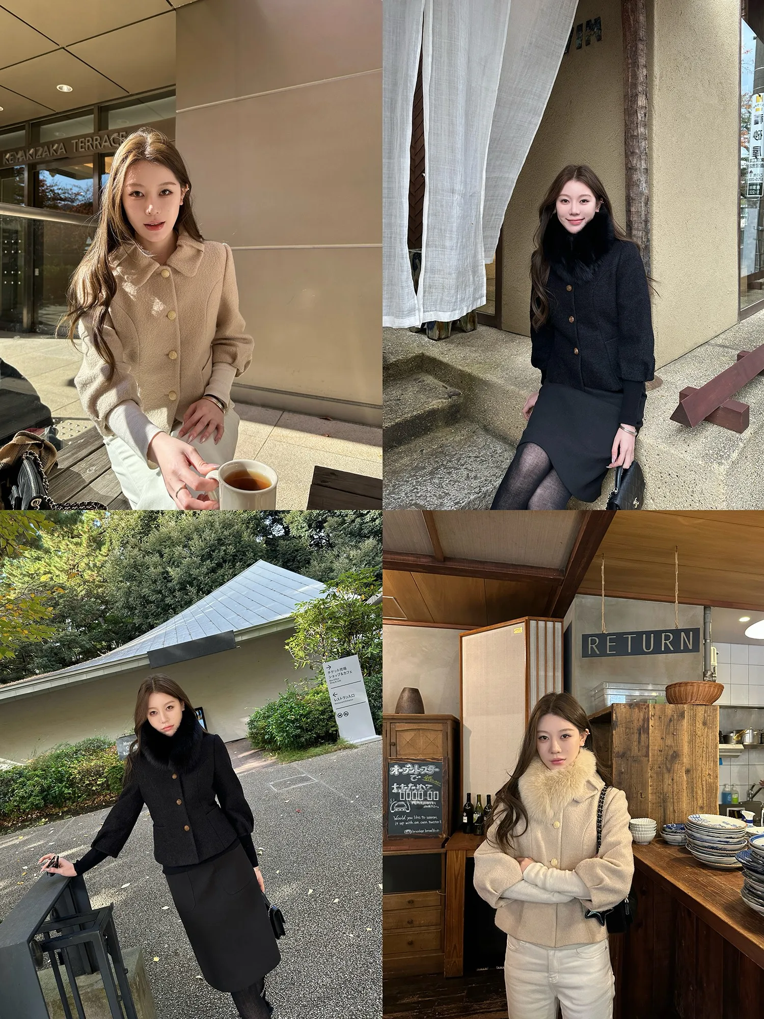 

Dabaoxi Economic Upward Outfit Double-Faced Woolen Fur Collar Petal awl Small Fraance Woolen Coat Korean Sle Commute