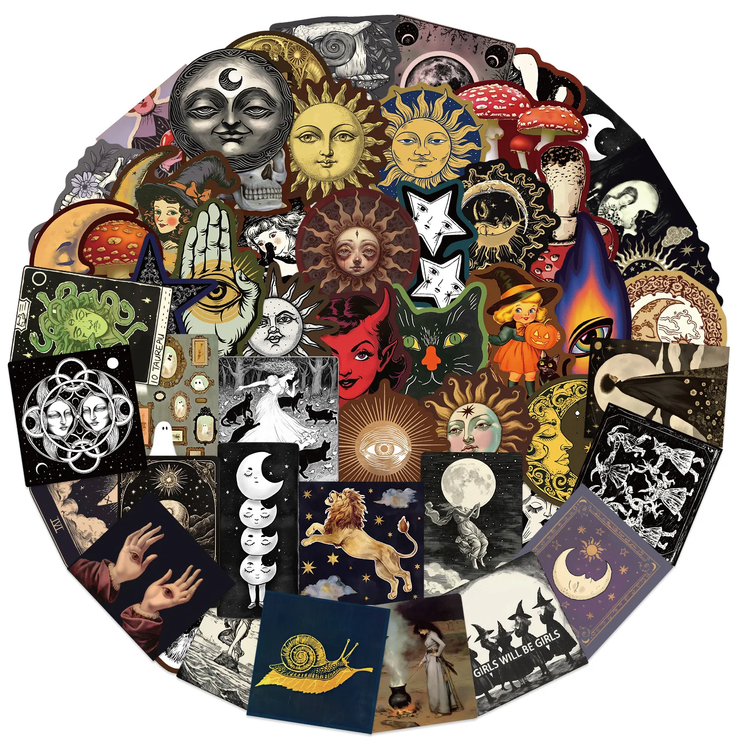 

10/30/50PCS Artistic Mysterious Celestial Body Aesthetic Decals for Water Cup Smartphone Laptop Notebook Stationery Suitcase