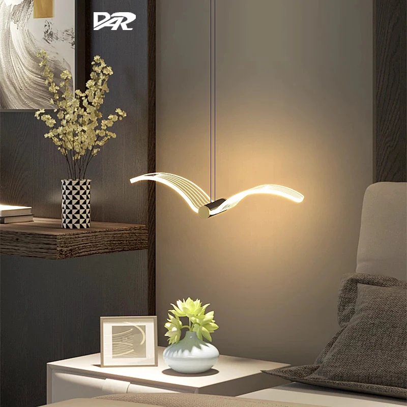 

Led Seagull Pendant Lights Bedroom Bedside Background Wall Hanging Lamps For Ceiling Creative Home Decor Suspension Luminaire