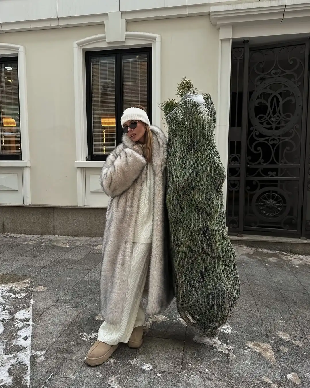 معطف نسائي غير رسمي مصبوغ على الموضة من الفرو الصناعي بأكمام طويلة وطية صدر السترة وياقة ثابتة ملابس خارجية منفوشة معطف شتوي يومي للشارع #6