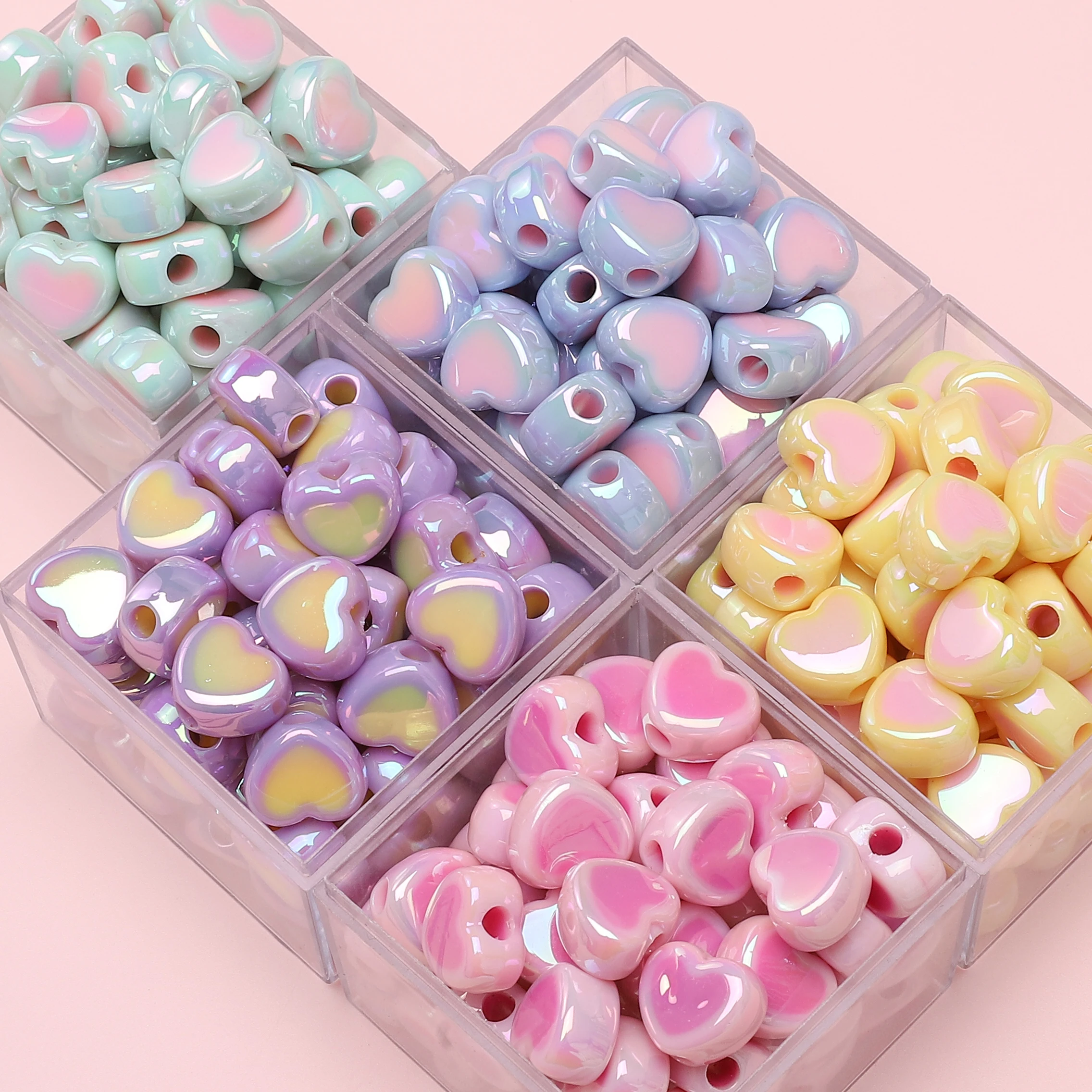 15x13mm 5pcs Heart Beads Acryl - огляд і ціна Phone Accessories Beads