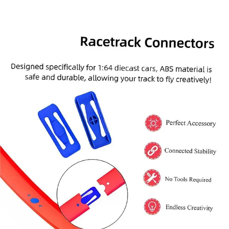 Piece For 1:64 Vehicle For Hot Wheels 25Pcs Replacement Parts For Slot Car Race Track Builders- Racetrack Connectors