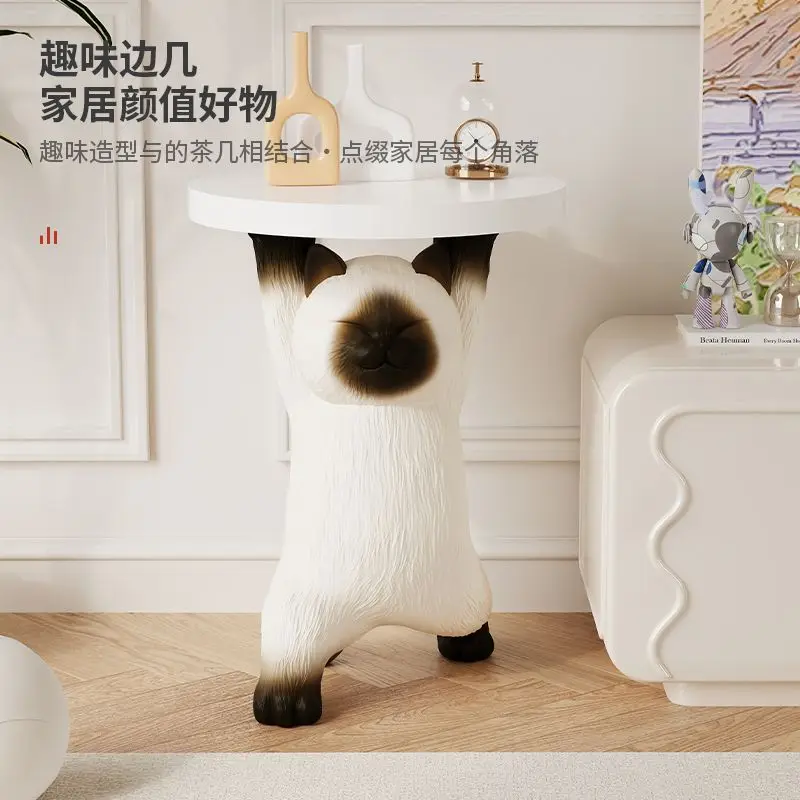 *Re Cute Cat Shaped Side Table Modern Animal End Table For Living Room Bedroom Decorative Nightstand~