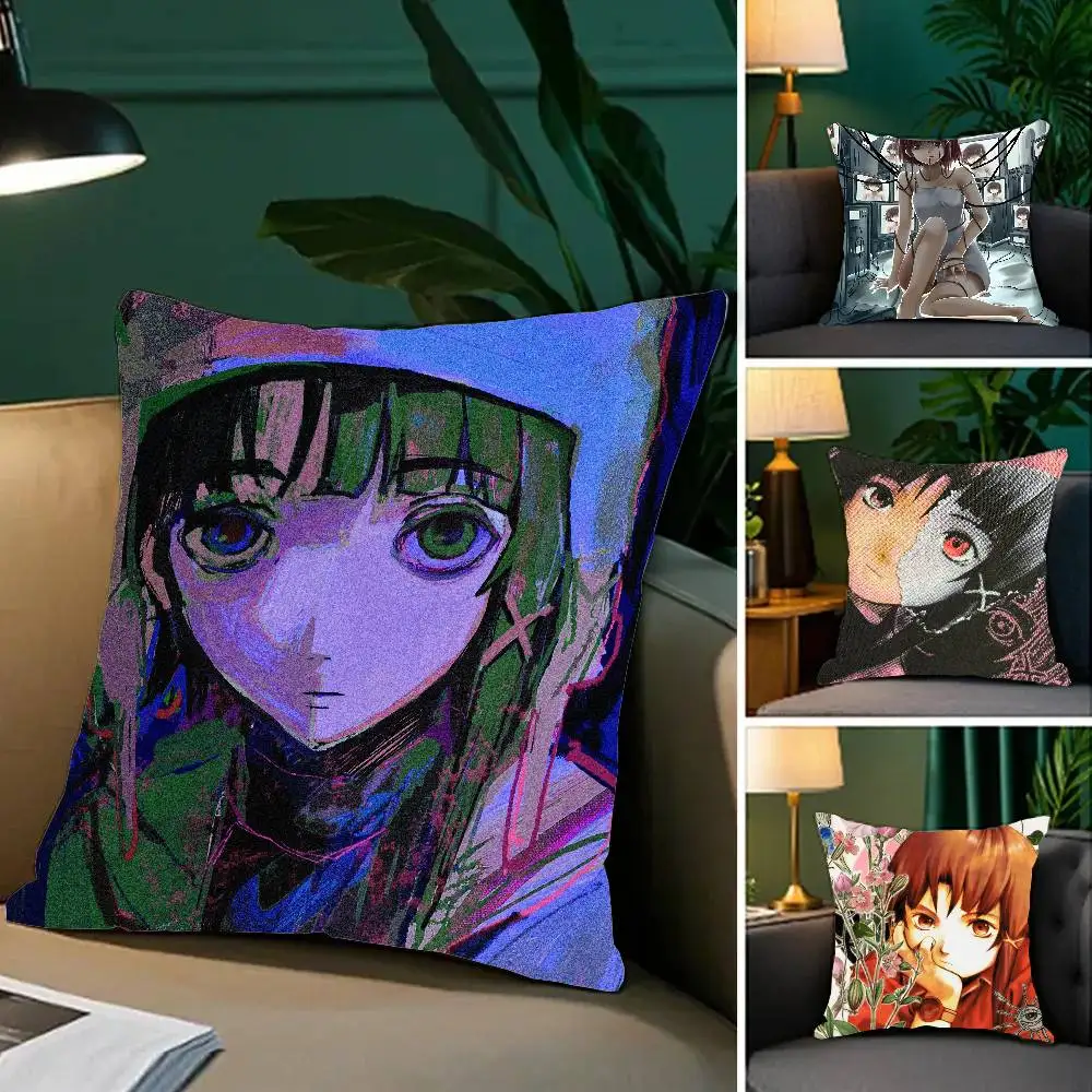 Serial Experiments Lain Anime Pillow Case Fashion Square Pillowcase Bedroom Sofa Room Ins Decoration Leisure