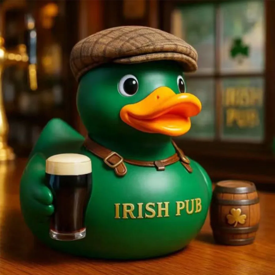 Irish Pub Duck Resin Figurine, Bar Decor Resin Duck Ornament