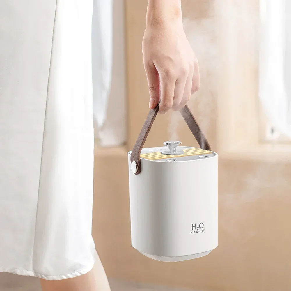 New 1.2L Portable Air Humidifier Quiet Ultrasonic Humidifiers with Light for Bedroom USB Rechargeable Autoshut Off Humidifiers