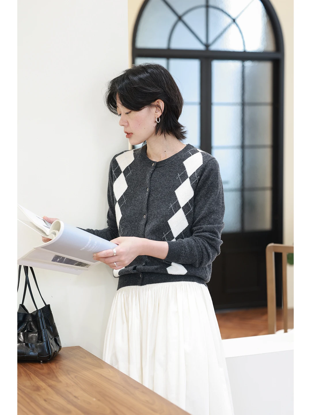 

Женский вязаный кардиган из шерсти с длинными рукавами и круглым вырезом, в университетском стиле, мягкий, повседневный, свободного кроя