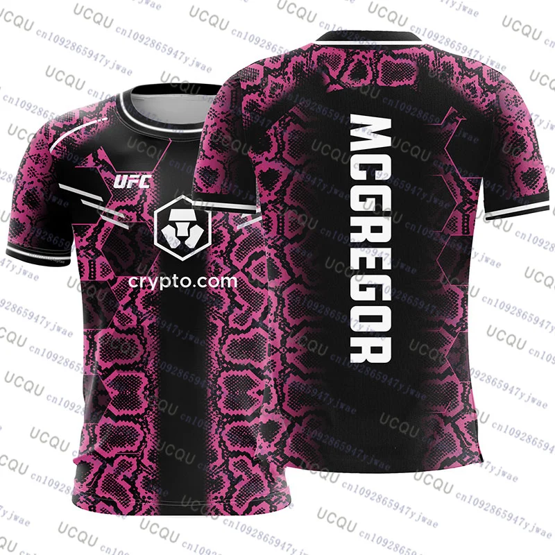 UFC 2025 موضة جديدة كونور مكجريجور مختلط فنون الدفاع عن النفس تي شيرت ثلاثية الأبعاد طباعة قصيرة الأكمام القتال القمم خمر ملابس رياضية MMA جيرسي #6