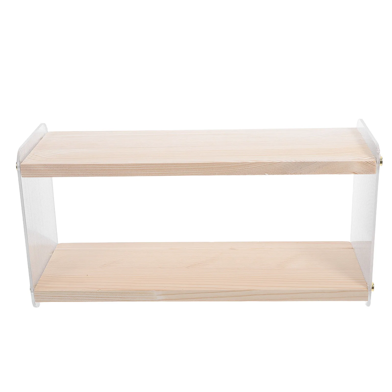 Double Tier Wood Coffee Mug Organizer Rack Coffee Bar Station Shelf Countertop Tea Cup Display Shelf Matcha Station