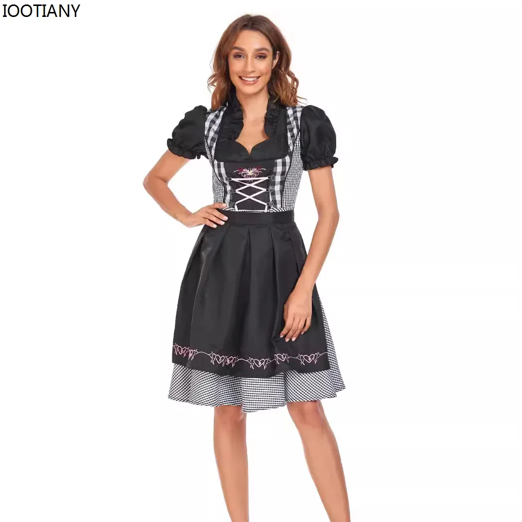 أزياء مهرجان أكتوبر النسائية التأثيرية البافارية التقليدية لخادمة البيرة للبالغين فستان تنكري للهالوين كرنفال حفلة تنكرية للرقص Unifo #2