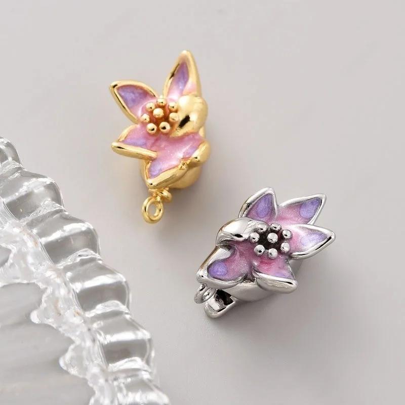 1pcs Brass Gold Plated Ingot Jewelry Clasp Water Lily Lotus Fastening Lock DIY Bracelet Necklace Pearl Chain Material Accessorie