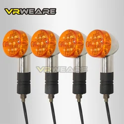 Motorcycle Universal LED Turn Signal  Indicator Blinkers Flashers Amber Color Chrome plated bullet Accessories for Suzuki Honda