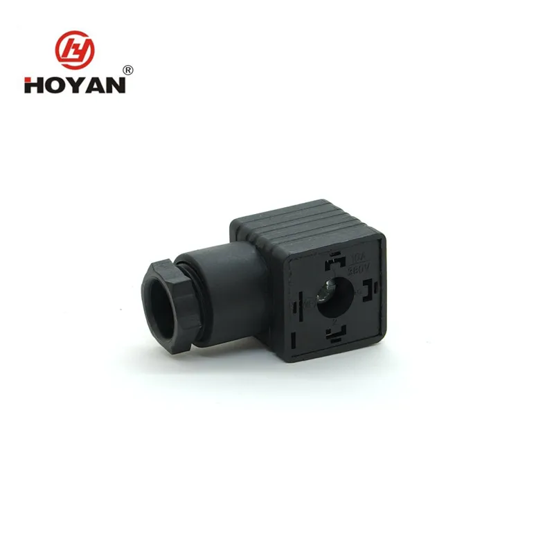DIN 43650A Electric Valve Socket Type a Plug Solenoid Valve Connector PC Material 3PIN OEM
