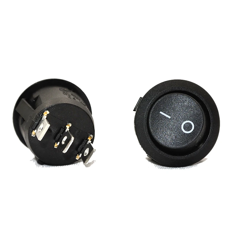 1pc Red Green Blue ON/OFF Round Rocker Toggle Switch 6A/250VAC 10A 125VAC Power Switch cap with Plastic Push Button Switch 3PIN