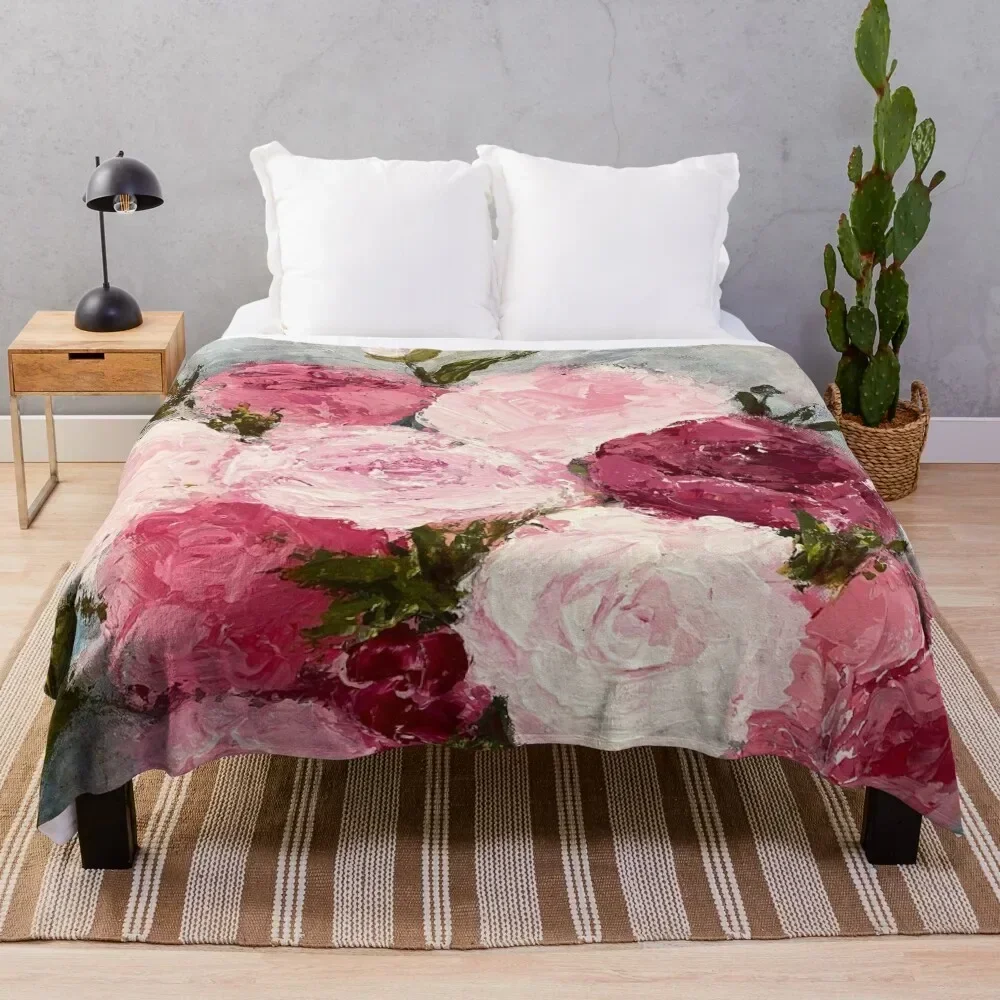 

Peonies Throw Blanket No Pilling Soft Warm Blanket for Bed