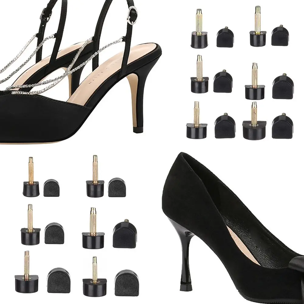 10pcs 여성 신발 수리 하이힐 손톱 하이힐 팁 탭 힐 팁 스틸레토 교체 하이힐 수리 핀