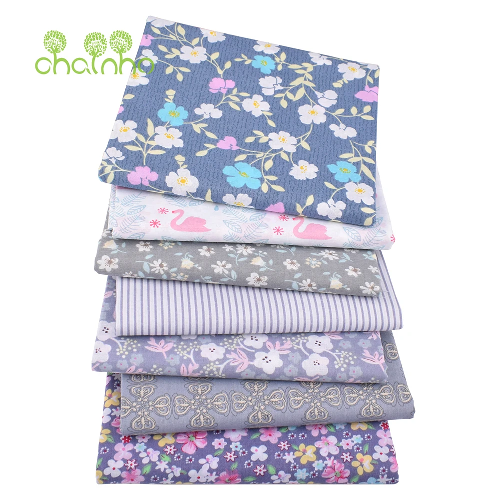 Chainho,Thin Printed Plain Weave Cotton Fabric,Low Density,DIY Quilting & Sewing Material,Patchwork Cloth Textile,50x50cm,BC11