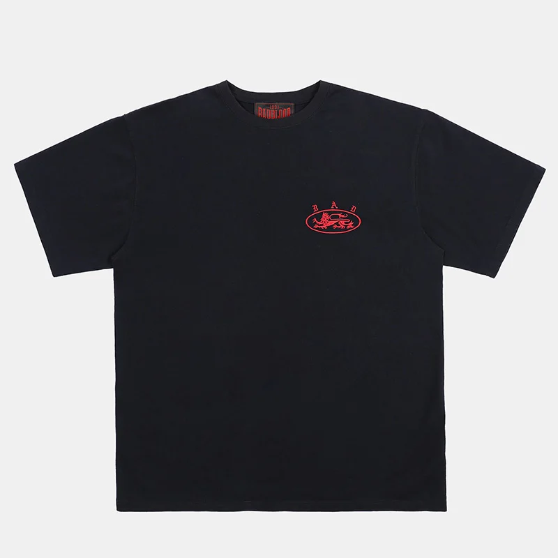 American Sports Loose ort Sve T-irt Women Summer Retro Embroidery  Casual Spicy Top Trendy round Ne Regular Length