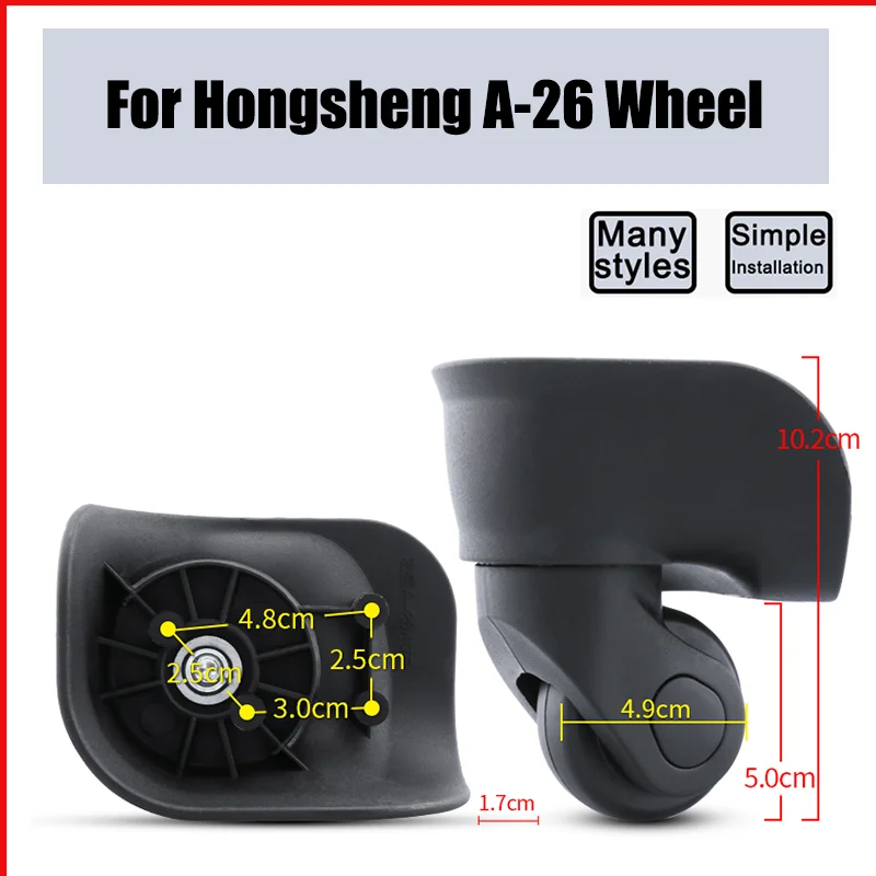 

For Hongsheng A-26 Universal Wheel Replacement Suitcase Smooth Silent Shock Absorbing Wheel Accessories Wheels Casters Repair