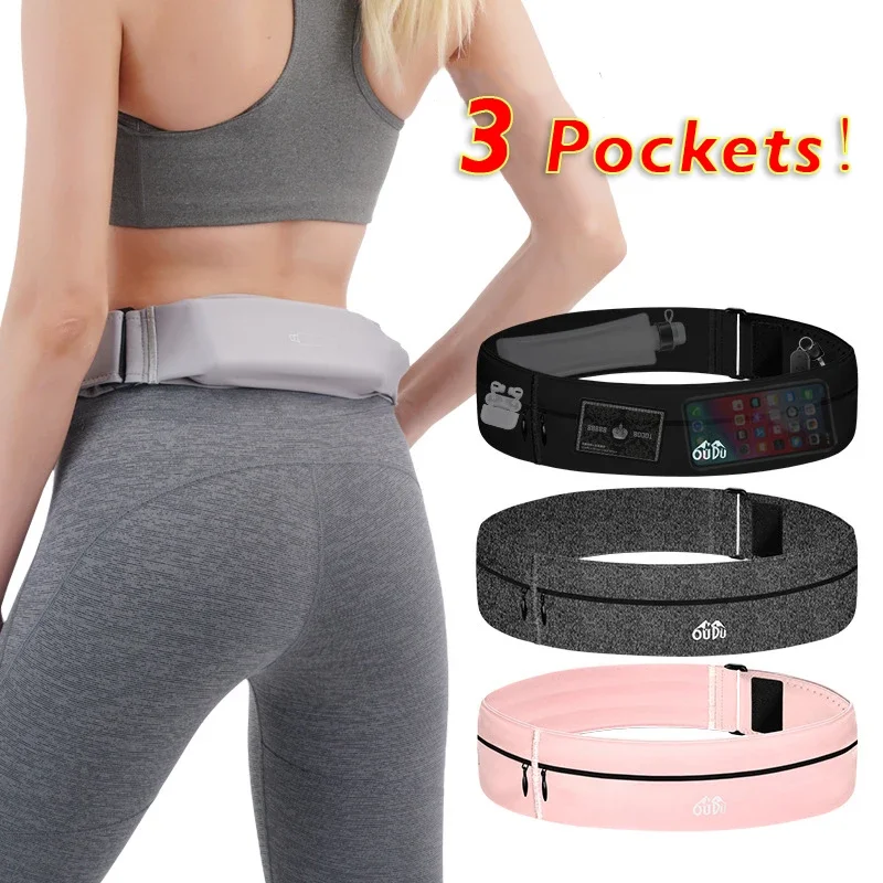

Invisible Sports Hydration Belt Bag Running Phone Belt Waist Pack With Water Bottle Holder for Men Women Cycling Hiking Walking