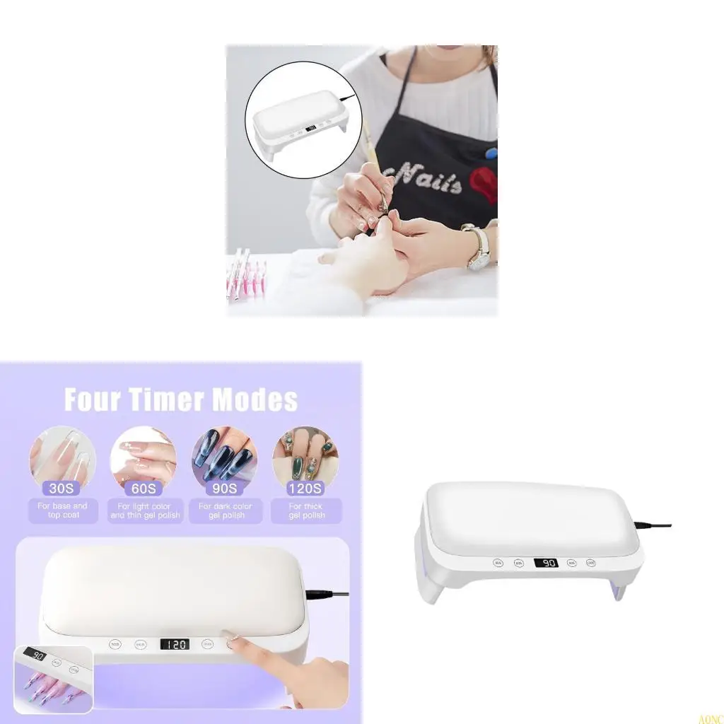 

A0NC Double Light Source Hardening Device Fast Curing Lamp with Detachable Design and 4 Timer Digital Display for Nail Art