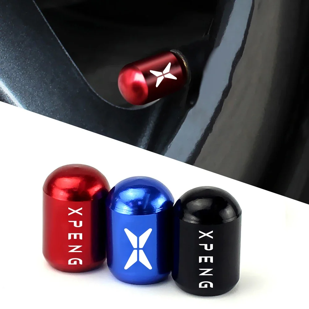 4PCS Car Wheel Tire Valve Caps Air Stems Protector Cover Accessories For Xpeng P7 G3 G3i G9 P5 X2 N5 F30 H93 Beta 2019 2020 2021