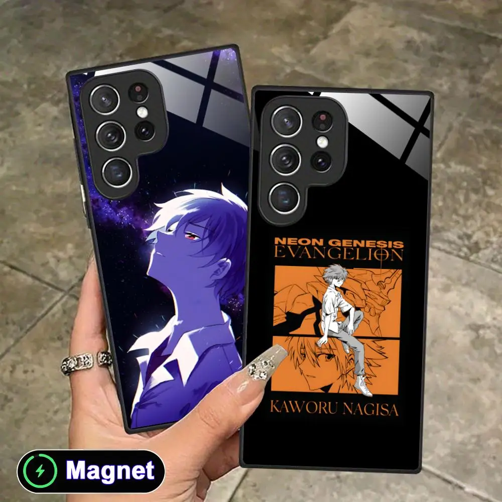 EVAN Nagisa Kaworu Phone Case for Samsung Galaxy S26 S25 S24 S23 S22 S21 S20 Note20 Plus FE Ultra Glass Magnet Cover