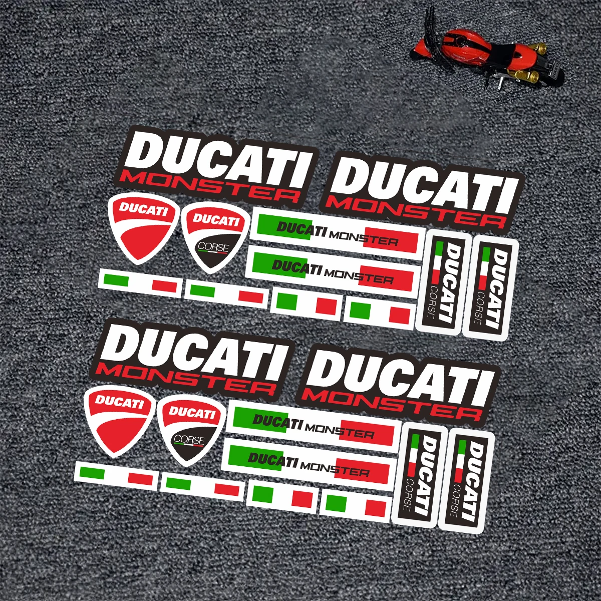 

A Pair Ducati Sticker Logo Motorcycle Helmet Reflective Decal Kit